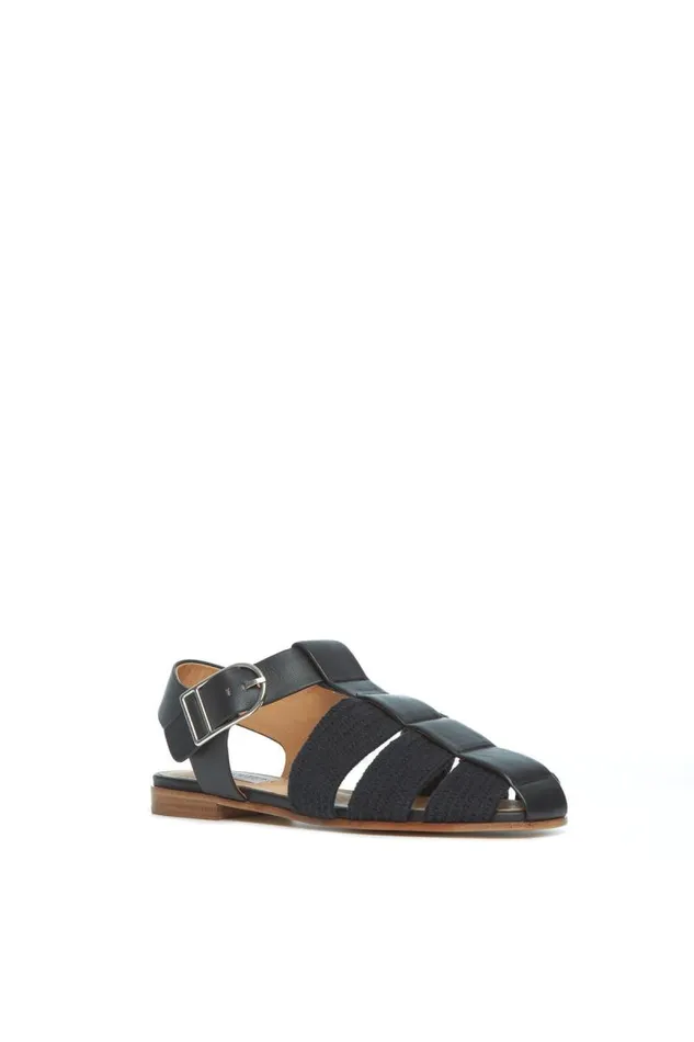 Gabriela Hearst Sandals Women Calla Sandal In Black Leather Crochet