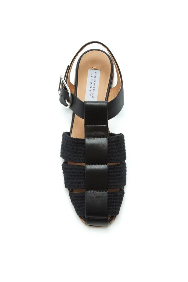 Gabriela Hearst Sandals Women Calla Sandal In Black Leather Crochet