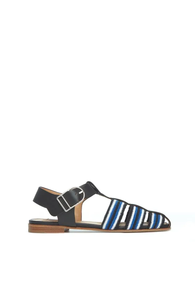 Gabriela Hearst Sandals Women Calla Sandal In Black Multi Leather Crochet