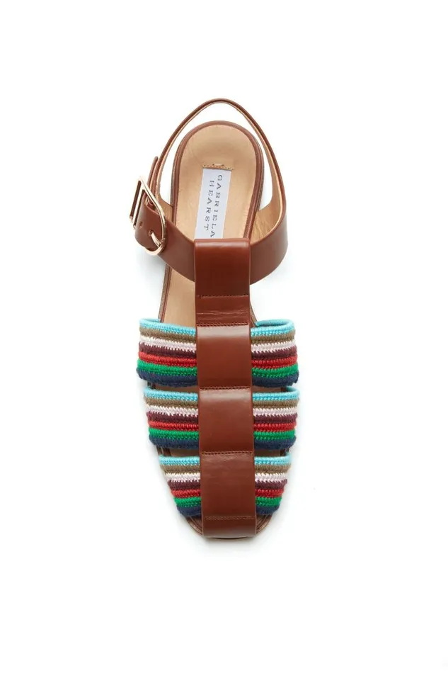 Gabriela Hearst Sandals Women Calla Sandal In Cognac Multi Leather Crochet