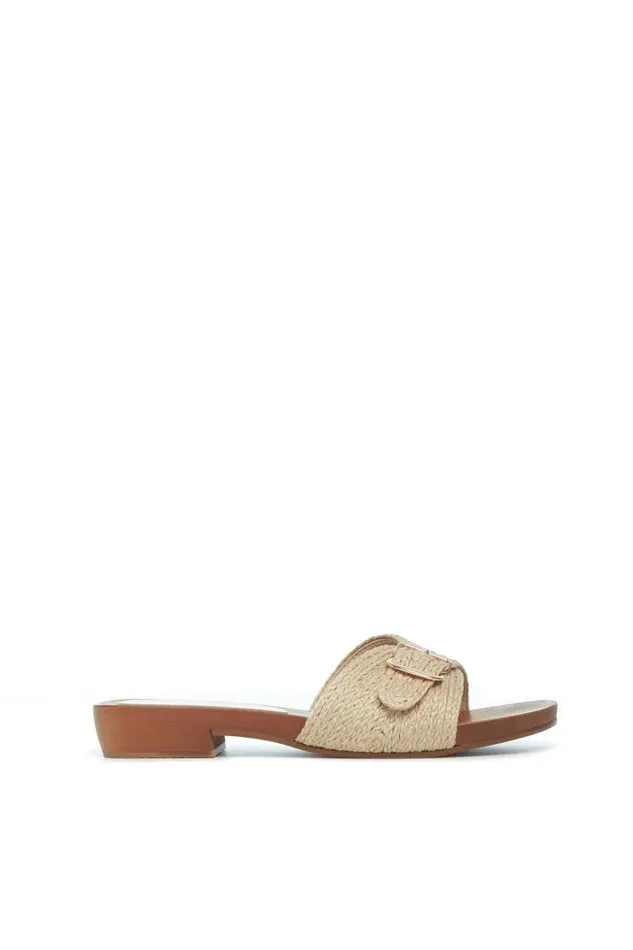 Gabriela Hearst Sandals Women Clover Slide Sandal In Cream Leather Jute