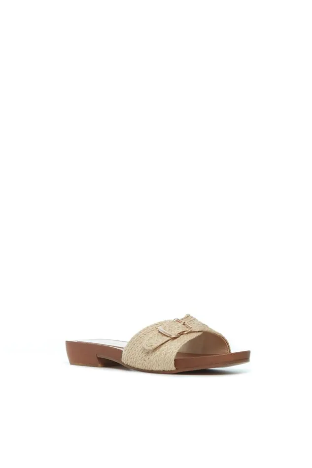 Gabriela Hearst Sandals Women Clover Slide Sandal In Cream Leather Jute