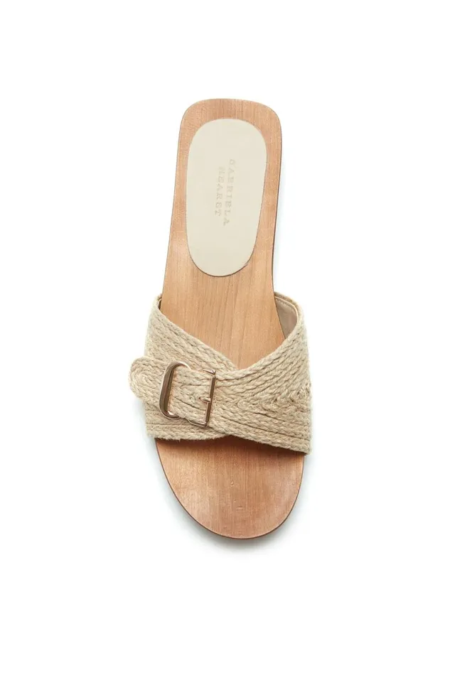 Gabriela Hearst Sandals Women Clover Slide Sandal In Cream Leather Jute