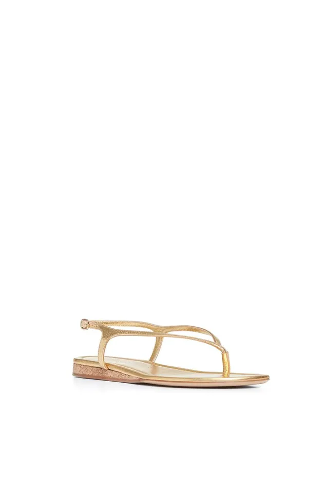 Gabriela Hearst Sandals Women Gia Flat Sandal In Gold Metallic Leather