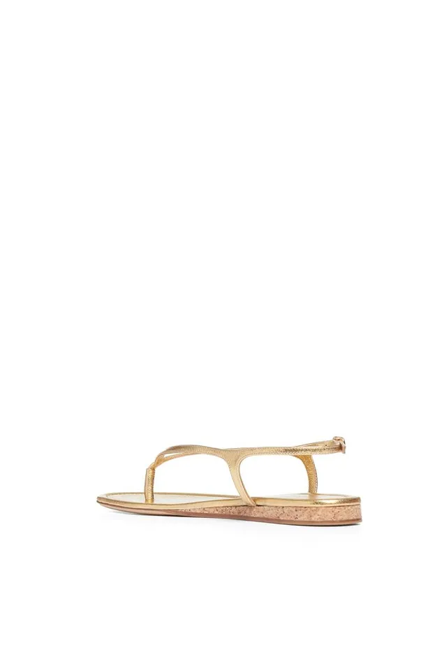 Gabriela Hearst Sandals Women Gia Flat Sandal In Gold Metallic Leather