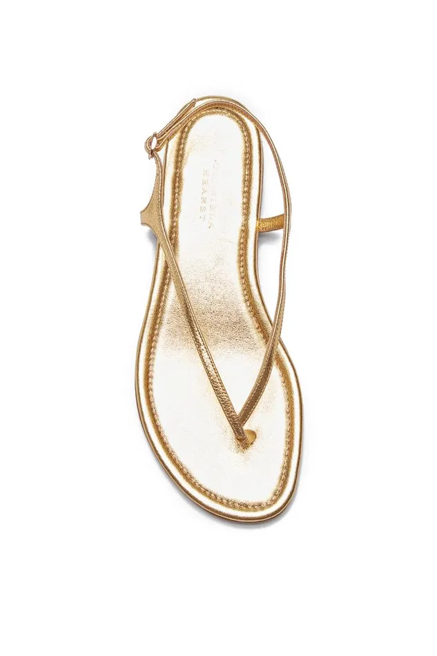 Gabriela Hearst Sandals Women Gia Flat Sandal In Gold Metallic Leather