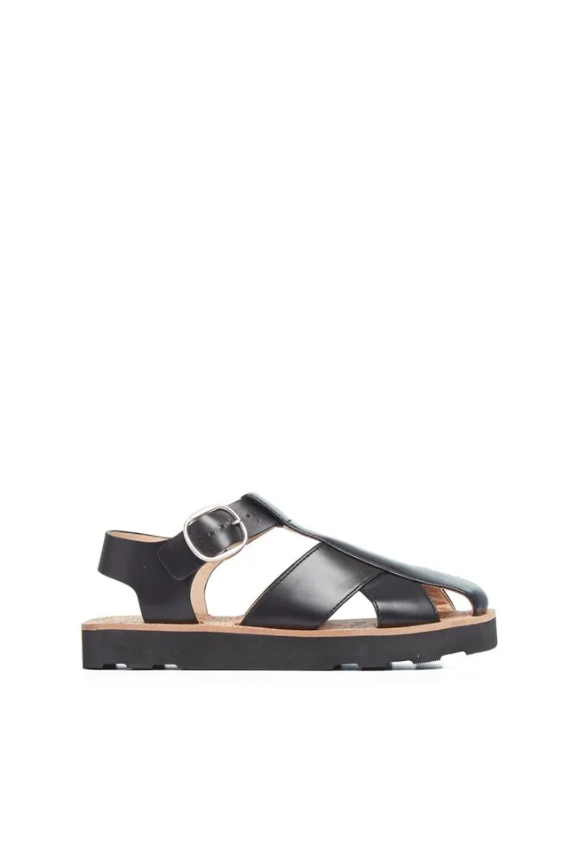 Gabriela Hearst Sandals Women Horatio Flat Sandal In Black Nappa Leather