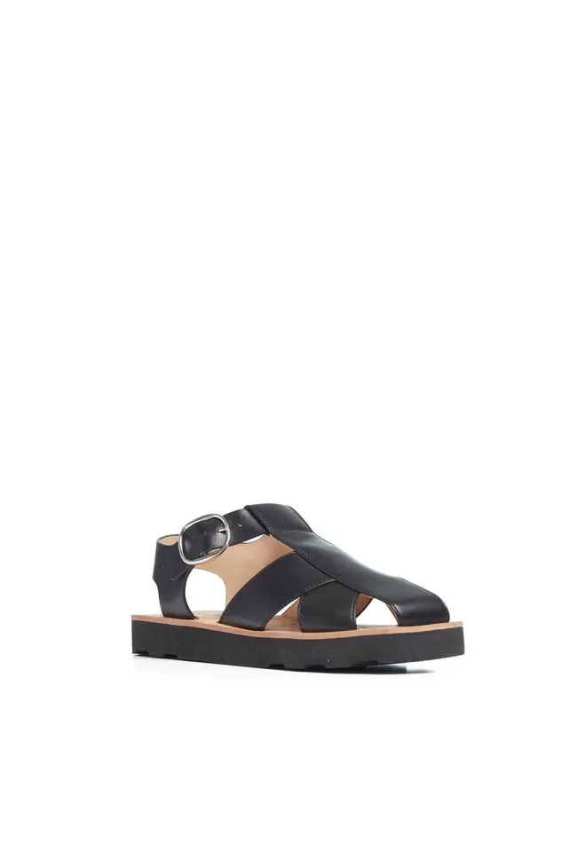 Gabriela Hearst Sandals Women Horatio Flat Sandal In Black Nappa Leather