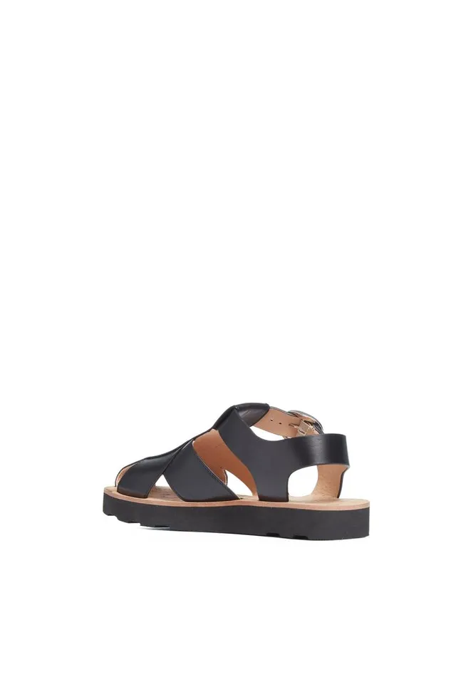 Gabriela Hearst Sandals Women Horatio Flat Sandal In Black Nappa Leather