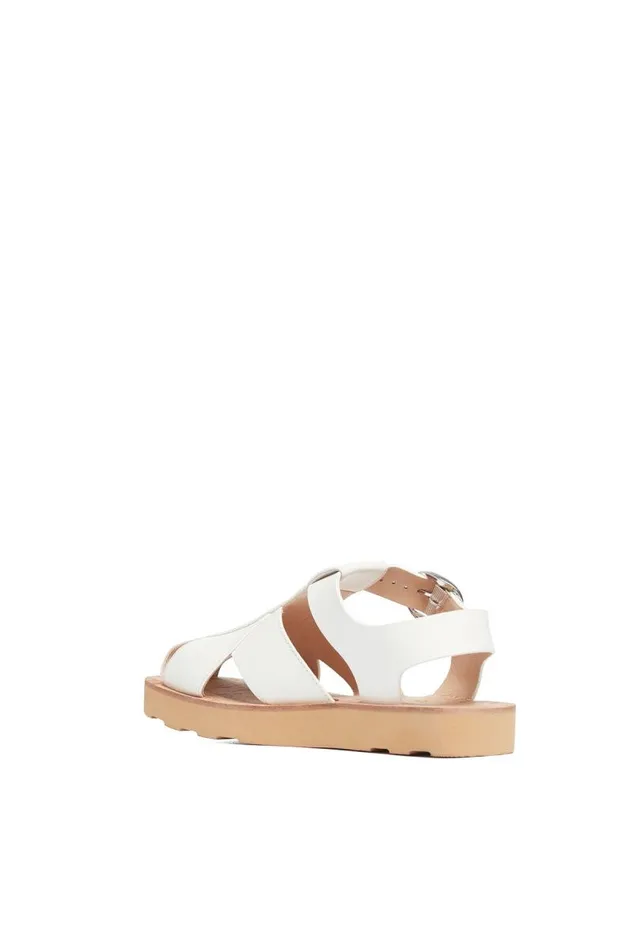 Gabriela Hearst Sandals Women Horatio Flat Sandal In Cream Nappa Leather