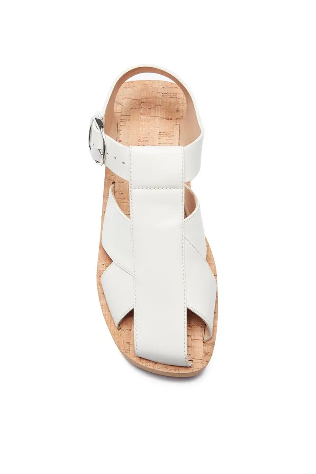 Gabriela Hearst Sandals Women Horatio Flat Sandal In Cream Nappa Leather