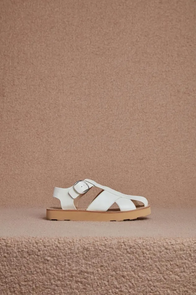 Gabriela Hearst Sandals Women Horatio Flat Sandal In Cream Nappa Leather