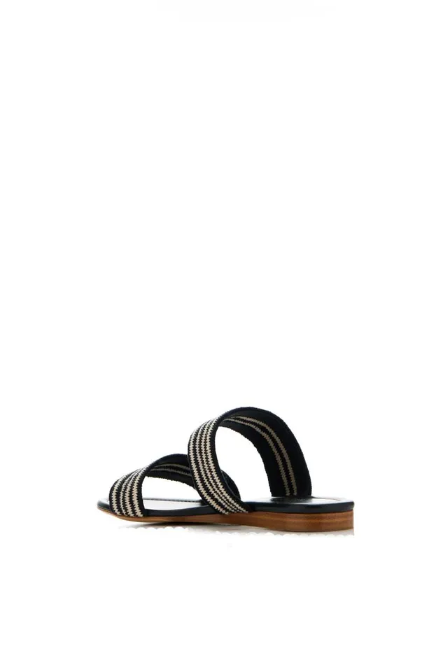 Gabriela Hearst Sandals Women Lora Flat Sandal In Black and White Crochet