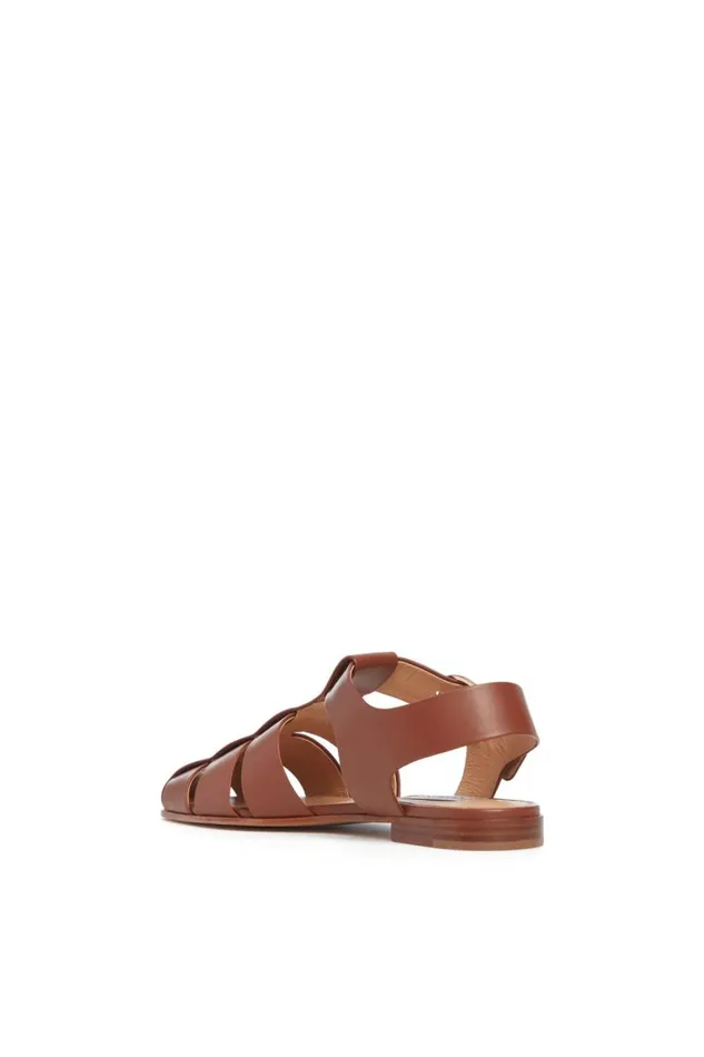 Gabriela Hearst Sandals Women Lynn Flat Sandal In Cognac Leather