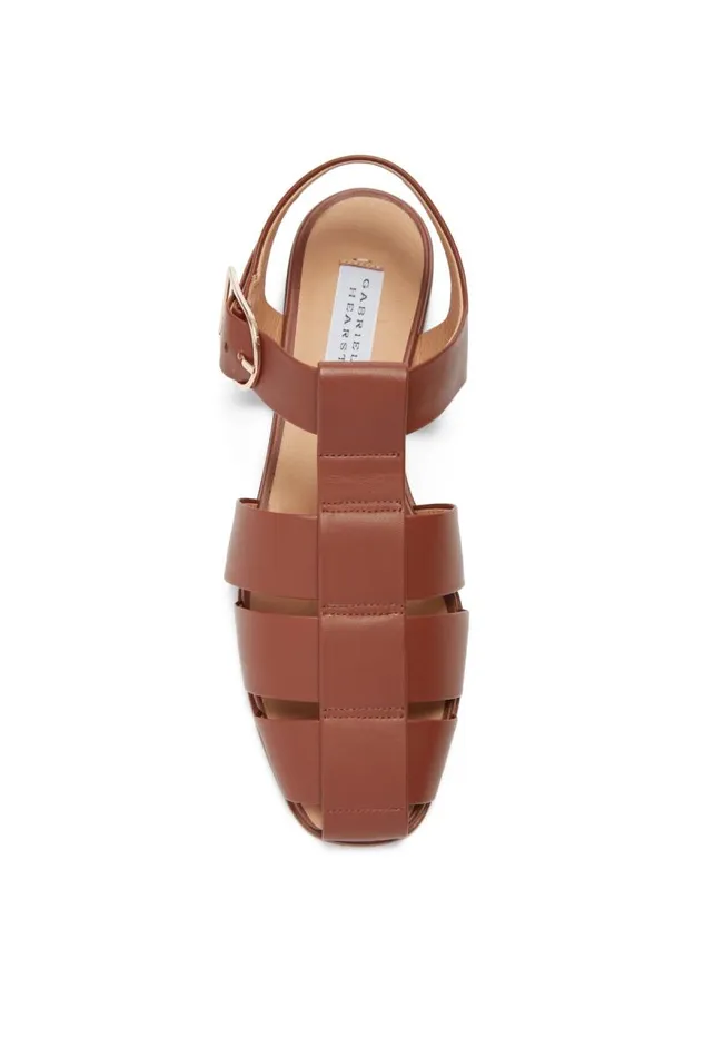 Gabriela Hearst Sandals Women Lynn Flat Sandal In Cognac Leather