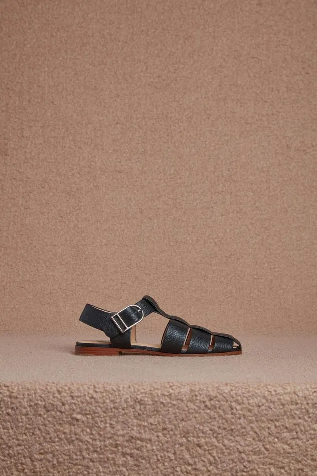 Gabriela Hearst Sandals Women Lynn Sandal In Black Deerskin Leather