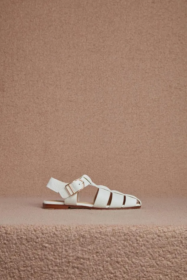 Gabriela Hearst Sandals Women Lynn Sandal In Cream Deerskin Leather