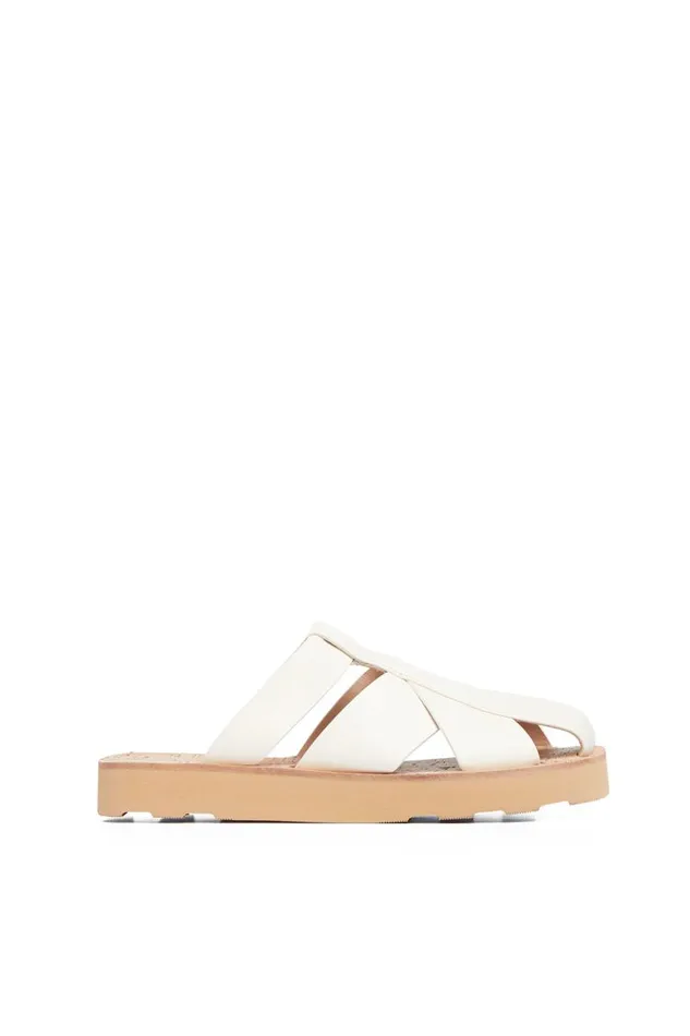 Gabriela Hearst Sandals Women Phaon Slide Sandal In Cream Leather