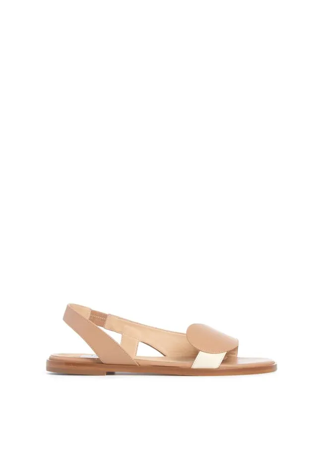 Gabriela Hearst Sandals Women Pippa Flat Sandal In Ivory and Nude Leather