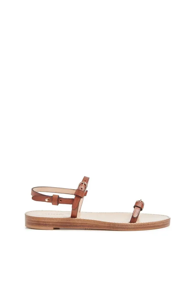 Gabriela Hearst Sandals Women Steward Flat Sandal In Cognac Leather