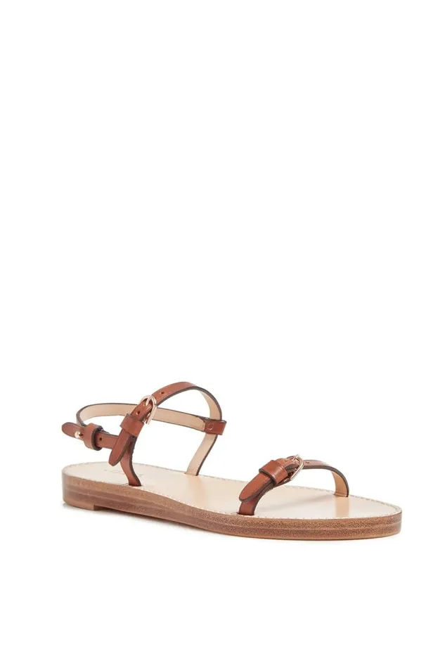 Gabriela Hearst Sandals Women Steward Flat Sandal In Cognac Leather