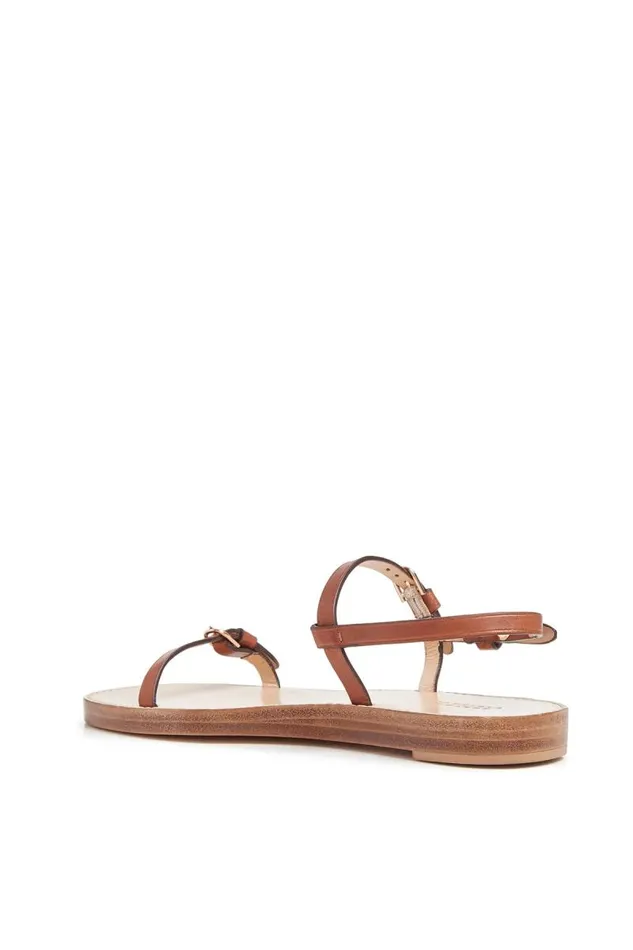 Gabriela Hearst Sandals Women Steward Flat Sandal In Cognac Leather