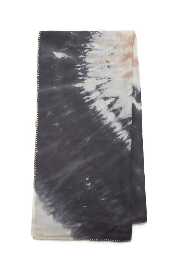 Gabriela Hearst Scarves and Gloves Women Anaya Scarf In Camel Multi Tie Dye Cashmere Silk And Wool Gauze With Edge Stitch Gabriela Hearst Scarves and Gloves Women Anaya Scarf In Camel Multi Tie Dye Cashmere Silk And Wool Gauze With Edge Stitch