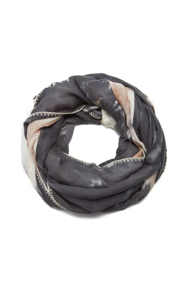 Gabriela Hearst Scarves and Gloves Women Anaya Scarf In Camel Multi Tie Dye Cashmere Silk And Wool Gauze With Edge Stitch