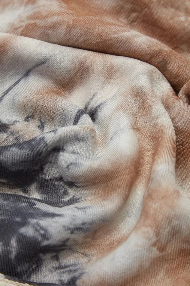 Gabriela Hearst Scarves and Gloves Women Anaya Scarf In Camel Multi Tie Dye Cashmere Silk And Wool Gauze With Edge Stitch