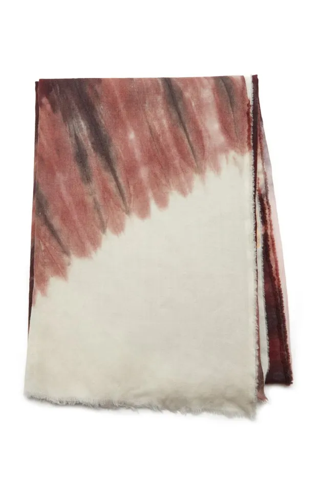 Gabriela Hearst Scarves and Gloves Women Anaya Scarf In Deep Bordeaux Multi Tie Dye Cashmere Silk And Wool Gauze With Edge Stitch Gabriela Hearst Scarves and Gloves Women Anaya Scarf In Deep Bordeaux Multi Tie Dye Cashmere Silk And Wool Gauze With Edge Stitch