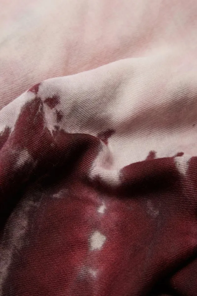 Gabriela Hearst Scarves and Gloves Women Anaya Scarf In Deep Bordeaux Multi Tie Dye Cashmere Silk And Wool Gauze With Edge Stitch