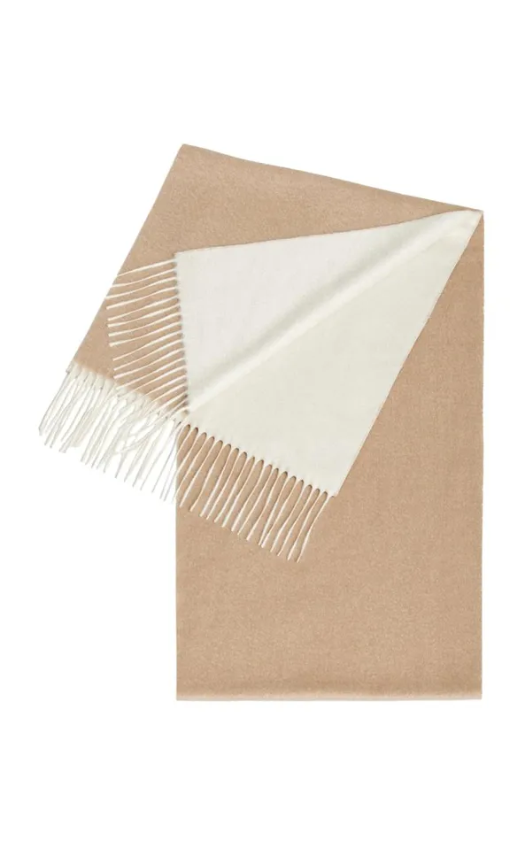 Gabriela Hearst Scarves and Gloves Women Blaine Scarf In Camel and Ivory Silk Cashmere Gabriela Hearst Scarves and Gloves Women Blaine Scarf In Camel and Ivory Silk Cashmere