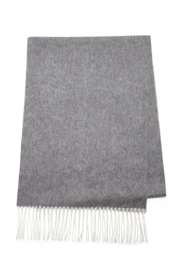 Gabriela Hearst Scarves and Gloves Women Blaine Scarf In Light Grey Melange Silk Cashmere Gabriela Hearst Scarves and Gloves Women Blaine Scarf In Light Grey Melange Silk Cashmere