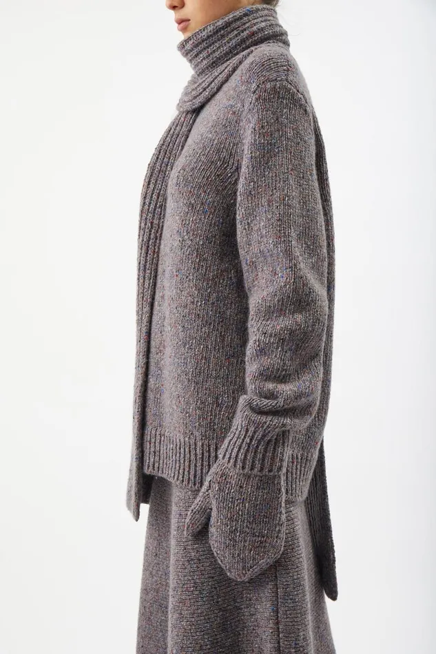 Gabriela Hearst Scarves and Gloves Women Foster Knit Mittens In Grey Speckle Cashmere