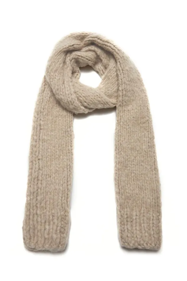 Gabriela Hearst Scarves and Gloves Women Pyke Knit Scarf In Oatmeal Welfat Cashmere