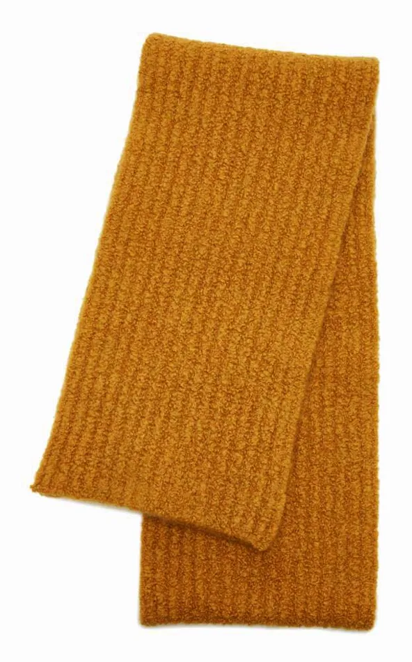 Gabriela Hearst Scarves and Gloves Women Ruben Knit Scarf In Saffron Cashmere Boucle Gabriela Hearst Scarves and Gloves Women Ruben Knit Scarf In Saffron Cashmere Boucle