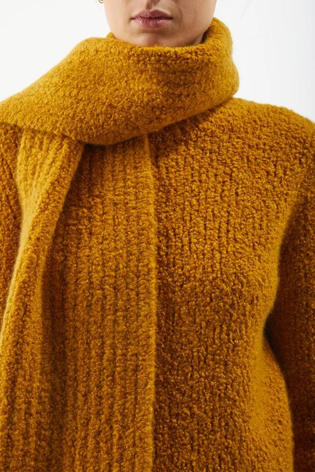 Gabriela Hearst Scarves and Gloves Women Ruben Knit Scarf In Saffron Cashmere Boucle