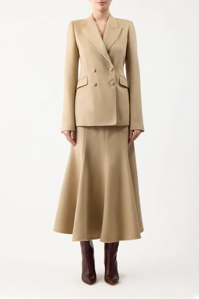 Gabriela Hearst Skirts Women Amy Skirt In Camel Winter Silk