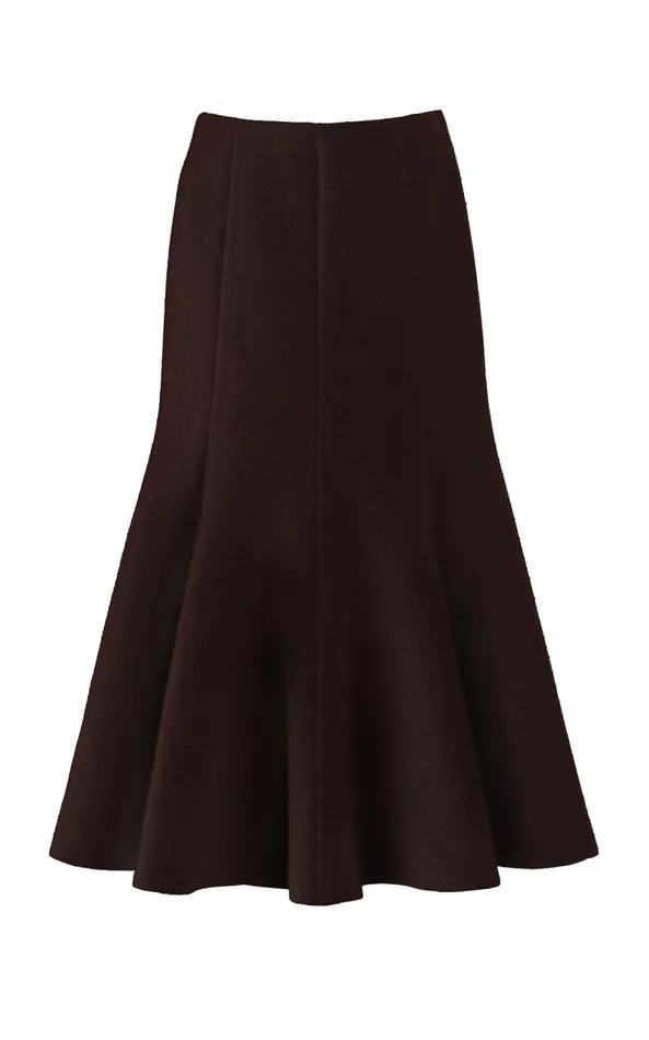 Gabriela Hearst Skirts Women Amy Skirt In Chocolate DoubleFace Recycled Cashmere Felt Gabriela Hearst Skirts Women Amy Skirt In Chocolate DoubleFace Recycled Cashmere Felt
