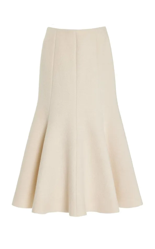 Gabriela Hearst Skirts Women Amy Skirt In Ivory DoubleFace Recycled Cashmere Felt Gabriela Hearst Skirts Women Amy Skirt In Ivory DoubleFace Recycled Cashmere Felt