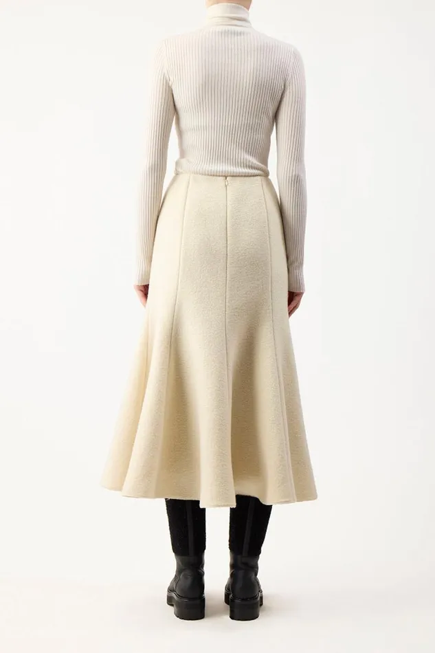 Gabriela Hearst Skirts Women Amy Skirt In Ivory DoubleFace Recycled Cashmere Felt