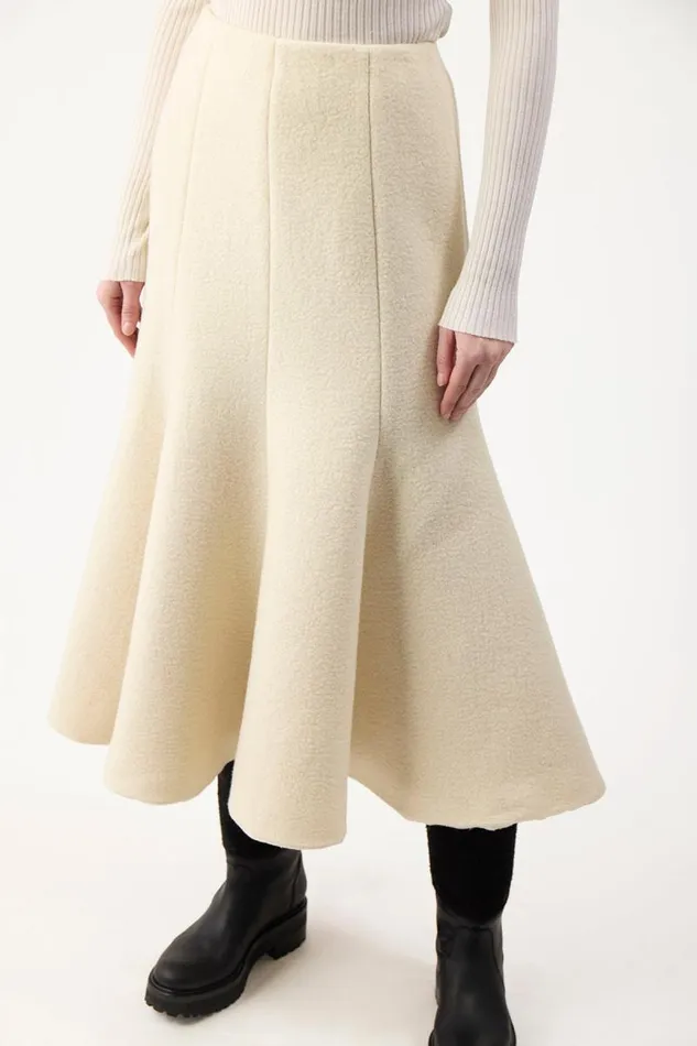 Gabriela Hearst Skirts Women Amy Skirt In Ivory DoubleFace Recycled Cashmere Felt