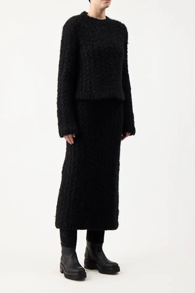 Gabriela Hearst Skirts Women Collin Knit Skirt In Black Welfat Cashmere