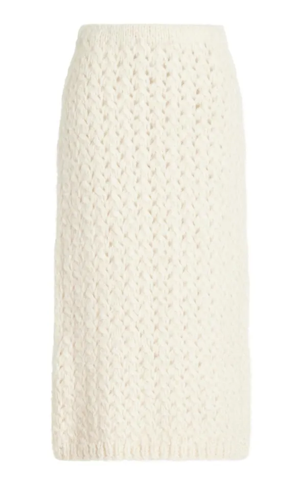 Gabriela Hearst Skirts Women Collin Knit Skirt In Ivory Welfat Cashmere