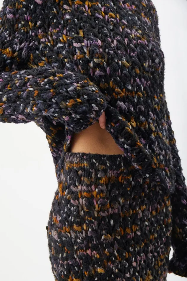 Gabriela Hearst Skirts Women Collin Knit Skirt In Space Dye Black Multi Welfat Cashmere