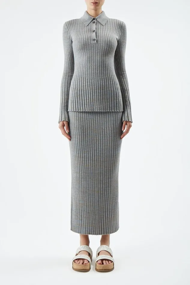 Gabriela Hearst Skirts Women Conti Knit Skirt In Light Blue Melange Cashmere