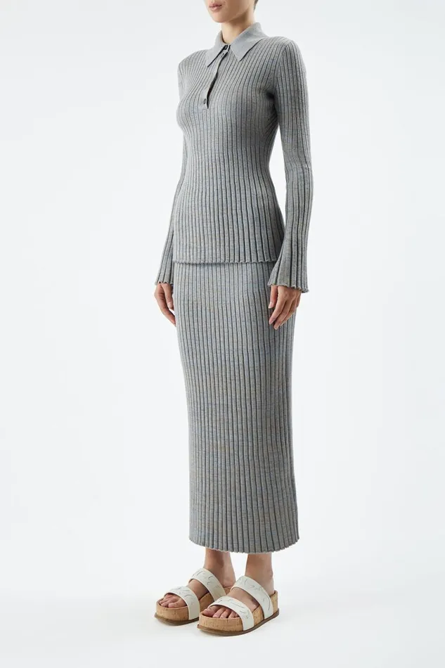 Gabriela Hearst Skirts Women Conti Knit Skirt In Light Blue Melange Cashmere
