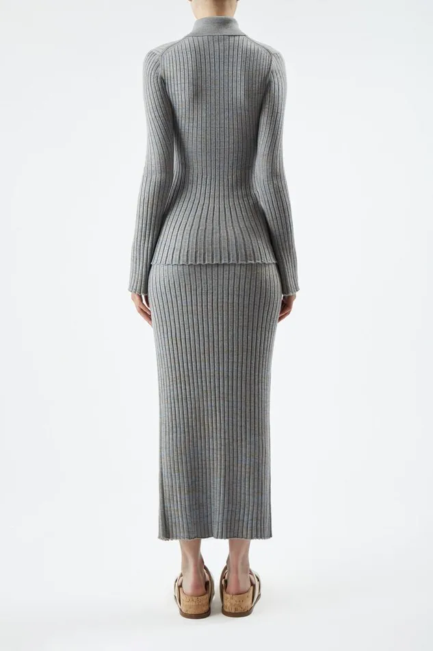 Gabriela Hearst Skirts Women Conti Knit Skirt In Light Blue Melange Cashmere