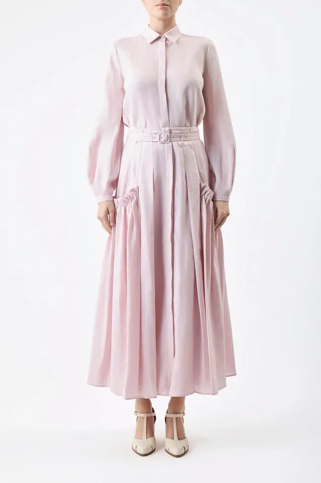 Gabriela Hearst Skirts Women Cyrielle Pleated Skirt In Blush Aloe Linen