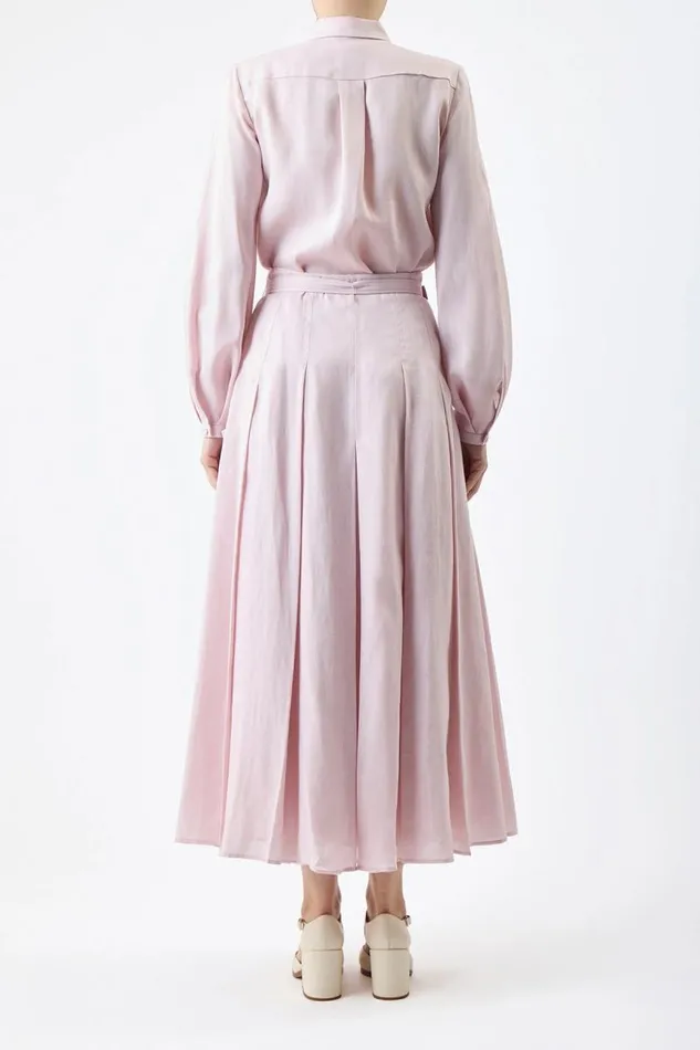 Gabriela Hearst Skirts Women Cyrielle Pleated Skirt In Blush Aloe Linen